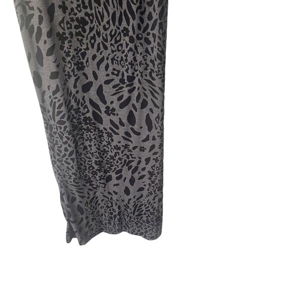 Jones New York Large Black Animal Print Vampire Goth Night Gown Maxi Slip Dress - Picture 3 of 10